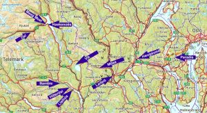 Stedsnavn fra de franske reisetekstene - mellom Rjukan og Christiania